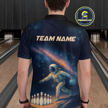 Load image into Gallery viewer, Astronaut Bowling Shirts for Women Men Team Bowling Jerseys Galaxy Bowl Polo 1/4 Zip MBL167