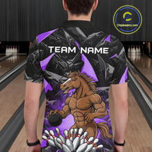 Load image into Gallery viewer, Custom Purple Funny Horse Bowling Jersey for Men Bowling Team Shirts Bowling League Polo &amp; 1/4 Zip HNT183