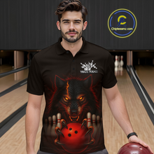 Load image into Gallery viewer, Red&amp;Black Wolf Bowling Shirts for Team Women Men Custom Wolf Bowling Polo &amp;1/4 Zip MBL196
