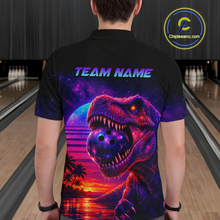 Load image into Gallery viewer, Custom Retro Galaxy Dinosaur Bowling Jersey for Men Bowling Shirts for Team Polo &amp; 1/4 Zip HNT245