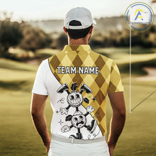 Load image into Gallery viewer, Funny Golf Ball Pattern Argyle Mens Golf Polo Shirts Custom Golf Outfits Men, Green Golf Tops NHT786