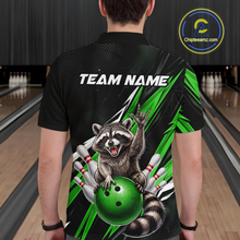 Load image into Gallery viewer, Custom Green Raccoon Bowling Jersey for Men Bowling Team Shirts Bowling Polo &amp; 1/4 Zip HNT254