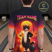 Load image into Gallery viewer, Beer Cat Funny Bowling Shirt for Men Retro Custom Cat with Beer Bowling Team Jersey HNT274