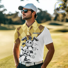 Load image into Gallery viewer, Funny Golf Ball Pattern Argyle Mens Golf Polo Shirts Custom Golf Outfits Men, Green Golf Tops NHT786