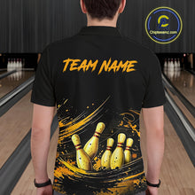 Load image into Gallery viewer, Custom Black &amp; Gold Bowling Shirt for Men Bowling Team Jersey Bowling Outfit Polo &amp; Quarter-Zip QZT988