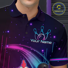 Load image into Gallery viewer, Neon Funny Family of Three Chicken Bowling Team Shirt for Men Bowling League Jersey QZT761