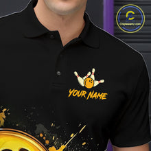 Load image into Gallery viewer, Custom Black &amp; Gold Bowling Shirt for Men Bowling Team Jersey Bowling Outfit Polo &amp; Quarter-Zip QZT988