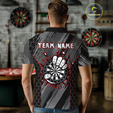 Load image into Gallery viewer, Men’s Custom Darts Shirt - Cracked Dartboard In Grip | Name Personalization NYN0318