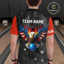 Load image into Gallery viewer, Eagle US Flag Bowling Custom Men Bowling Shirt Polo &amp; Quarter-Zip Bowling Team Jerseys HNT67