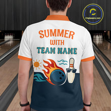 Load image into Gallery viewer, Personalized Flame Bowling Shirt Polo Bowling Summer with Team Name Gift for Bowlers QZT697