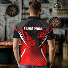 Load image into Gallery viewer, Flaming Dart Arrow In 180 Score Men's Darts Shirt - Custom Name For Dart Players NYN0421
