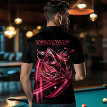 Load image into Gallery viewer, Red 8 Ball Pool Billiard Shark Polo &amp; Quarter Zip For Men Custom Team League Billiard Jersey TDM3731