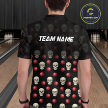 Load image into Gallery viewer, Skull Bowling Shirt Personalized Polo Bowling Team jersey Pattern Bowling League QZT690