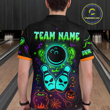 Load image into Gallery viewer, Custom Neon Bowling Team Shirt Halloween Polo &amp; Quarter-Zip Bowling Jersey for Men QZT731