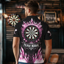 Load image into Gallery viewer, Personalized Pink Icy Dartboard Custom Darts Polo &amp; Quarter Zip For Men, Team Dart Jerseys Outfit TDM3672