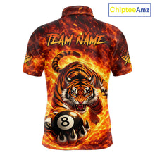 Load image into Gallery viewer, Red Flames Wolf Claw Hold 8 Ball 3D Unique Billiard Shirt For Men Personalized Pool Balls Shirts NYN2651