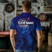 Load image into Gallery viewer, Men's Custom Darts Shirt With Cobalt Phoenix Camouflage Pattern And Dartboard NYN0263