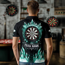 Load image into Gallery viewer, Personalized Turquoise Icy Dartboard Custom Darts Polo &amp; Quarter Zip For Men, Team Dart Jerseys TDM3670