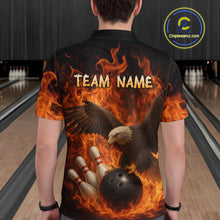 Load image into Gallery viewer, Flame Eagle Bowling Polo, Quarter Zip Shirts For Men Custom Eagle Bowling Team Jerseys NQS9972