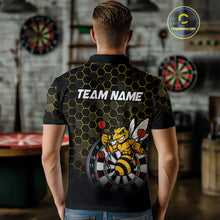 Load image into Gallery viewer, Funny Bee Hexagon Dart Shirts For Men – Custom Darts Team Polo &amp; Quarter Zip Jerseys TDM4003