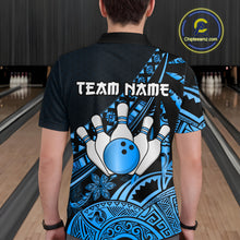 Load image into Gallery viewer, Blue Vintage Bowling Custom Men Bowling Shirt Polo &amp; Quarter-Zip Bowling Team Jerseys HNT69