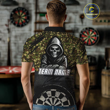 Load image into Gallery viewer, Personalized Men's Darts Shirt - Grim Reaper &amp; Camouflage Custom Name For Players NYN0437