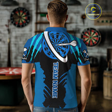 Load image into Gallery viewer, Blue Darts Shirt With Claw Mark Design – Custom Team &amp; Name Shirt For Women NYN0340