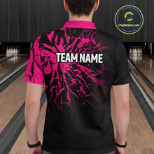 Load image into Gallery viewer, Custom Pink Bowling Shirt Blue for Men Women and Team Bowling Jerseys MBL102