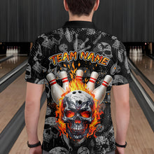 Load image into Gallery viewer, Men Skull Custom Bowling Team Shirts Unisex Bowling Men Short Sleeve Polo &amp; Quarter-Zip HNT42