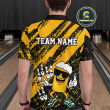 Load image into Gallery viewer, Custom Funny Beer Bowling Shirt Team Bowling League Jersey for Men Polo &amp; 1/4-Zip QZT759