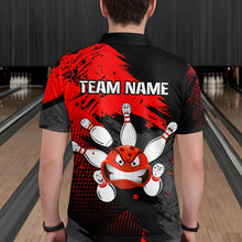 Load image into Gallery viewer, Red Bowling Shirt Custom Bowling Jersey Men Women Team Bowling Polo 1/4 Zip Shirt MBL56