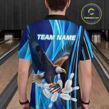 Load image into Gallery viewer, Custom Blue Eagle Bowling Shirt for Men Women Team Bowling Polo Shirts &amp; 1/4 Zip MBL95
