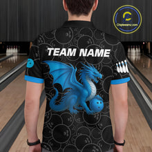 Load image into Gallery viewer, Custom Blue Dragon Bowling Shirts for Men Women Team Bowling Polo &amp; Quarter Zip MBL86