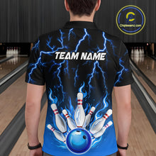 Load image into Gallery viewer, Blue Thunder Bowling Custom Men Bowling Shirt Polo &amp; Quarter-Zip Bowling Team Shirts HNT71