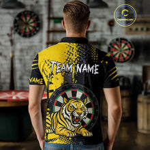 Load image into Gallery viewer, Men's Custom Darts Shirt With Fierce Tiger And Yellow Grunge Splatter NYN0258