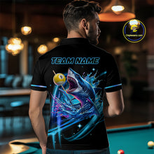 Load image into Gallery viewer, Blue 8 Ball &amp; 9 Ball Pool Billiard Shark Polo &amp; Quarter Zip For Men Custom Team Billiard Jerseys TDM3853