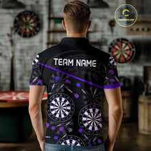 Load image into Gallery viewer, Men's Custom Darts Shirt With Purple-Black Dartboard And Arrows Pattern NYN0264