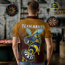 Load image into Gallery viewer, Ferocious Bee Dartboard 3D Funny Darts Shirt For Men - Custom Name &amp; Team Jersey NYN0672