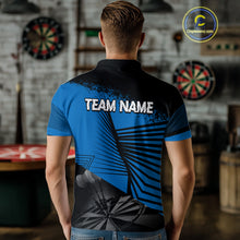 Load image into Gallery viewer, Custom Men's Darts Shirt With Silver Dart Arrows Hitting Dartboard, Darts Jersey NYN0285