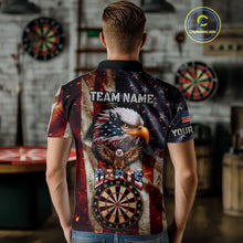 Load image into Gallery viewer, Vintage American Flag Eagle Dart Shirt For Men Custom Patriotic Darts Team Jersey Polo &amp; 1/4 Zip TDM4044
