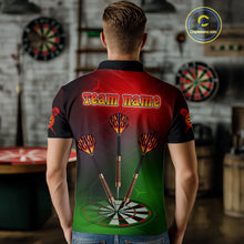 Load image into Gallery viewer, Men’s Personalized Darts Shirts With Multi-Color Dartboard And Flame Dart Arrows NYN0260