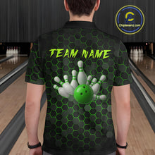 Load image into Gallery viewer, Custom Strike Green Bowling Men Bowling Shirt Polo &amp; Quarter-Zip Bowling Team Jerseys HNT79