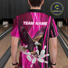 Load image into Gallery viewer, Custom Pink Eagle Bowling Shirt for Men Women Team Bowling Polo Shirts &amp; 1/4 Zip MBL95