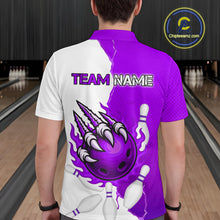 Load image into Gallery viewer, Custom Sharp Claws Bowling Shirt Purple Men Women Team Bowling Flaming Jerseys MBL91