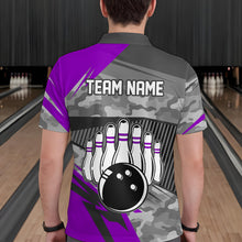 Load image into Gallery viewer, Purple Camo Bowling Shirts for Women Men Custom Team Bowling Polo &amp; 1/4 Zip Shirt MBL61