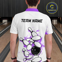 Load image into Gallery viewer, Purple Vintage Bowling Custom Men Bowling Shirt Polo &amp; Quarter-Zip Bowling Team Jerseys HNT68