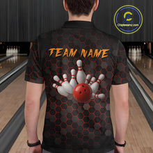 Load image into Gallery viewer, Custom Strike Red Bowling Men Bowling Shirt Polo &amp; Quarter-Zip Bowling Team Jerseys HNT79