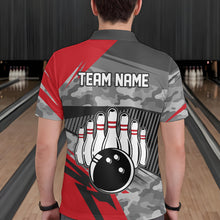 Load image into Gallery viewer, Red Camo Bowling Shirts for Women Men Custom Team Bowling Polo &amp; 1/4 Zip Shirt MBL61