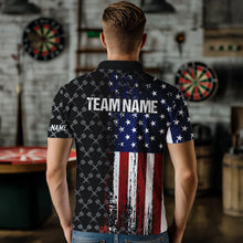 Load image into Gallery viewer, Grunge American Flag Custom Darts Shirt For Men, Darts Jersey Pocket Option TDM3798