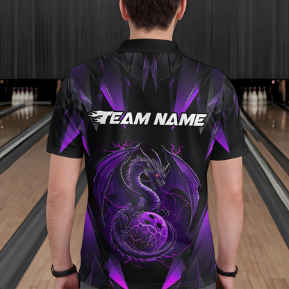 Purple Dragon Personalized Bowling Shirts For Men, Bowling Team Shirt Polo & Quarter-Zip HNT40